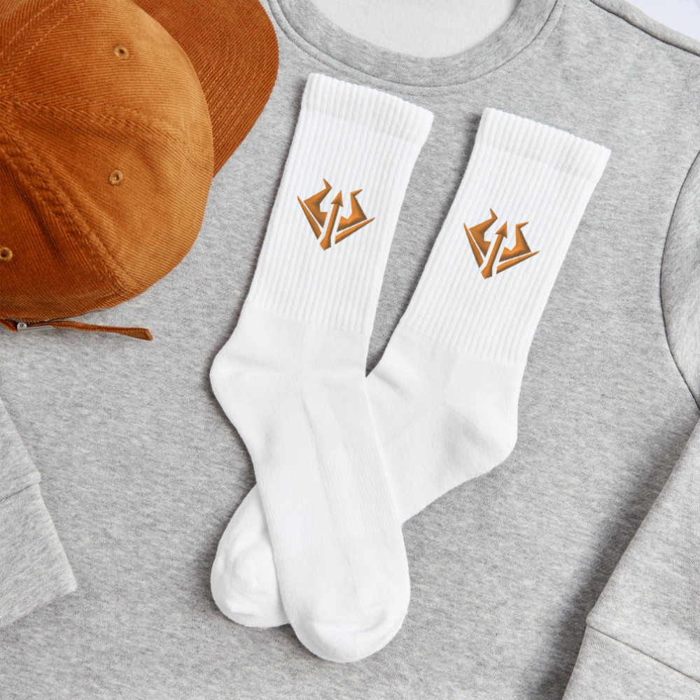Syndicate Socks Orange Embroidery - Weiß