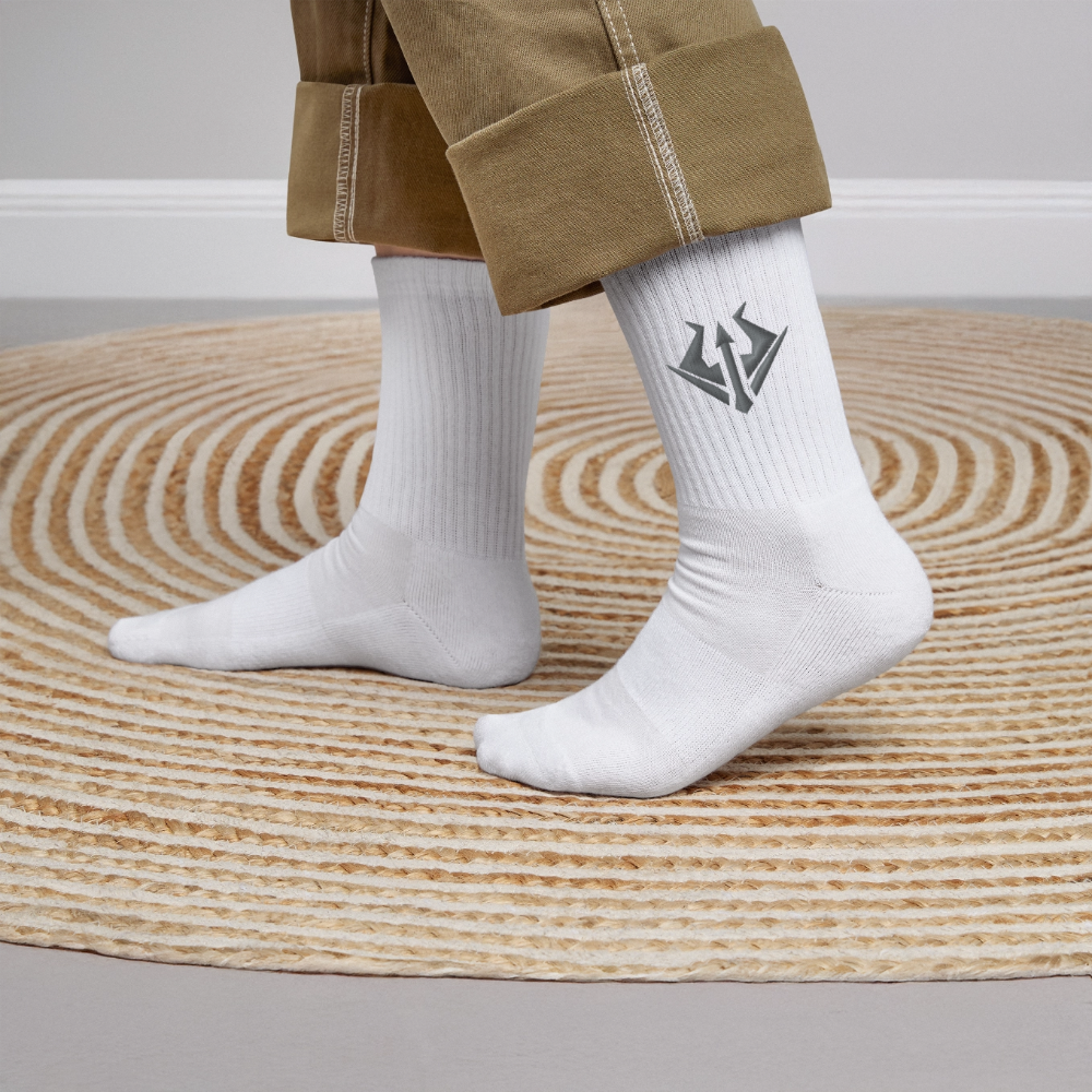 Syndicate Socks Gray Embroidery - Weiß