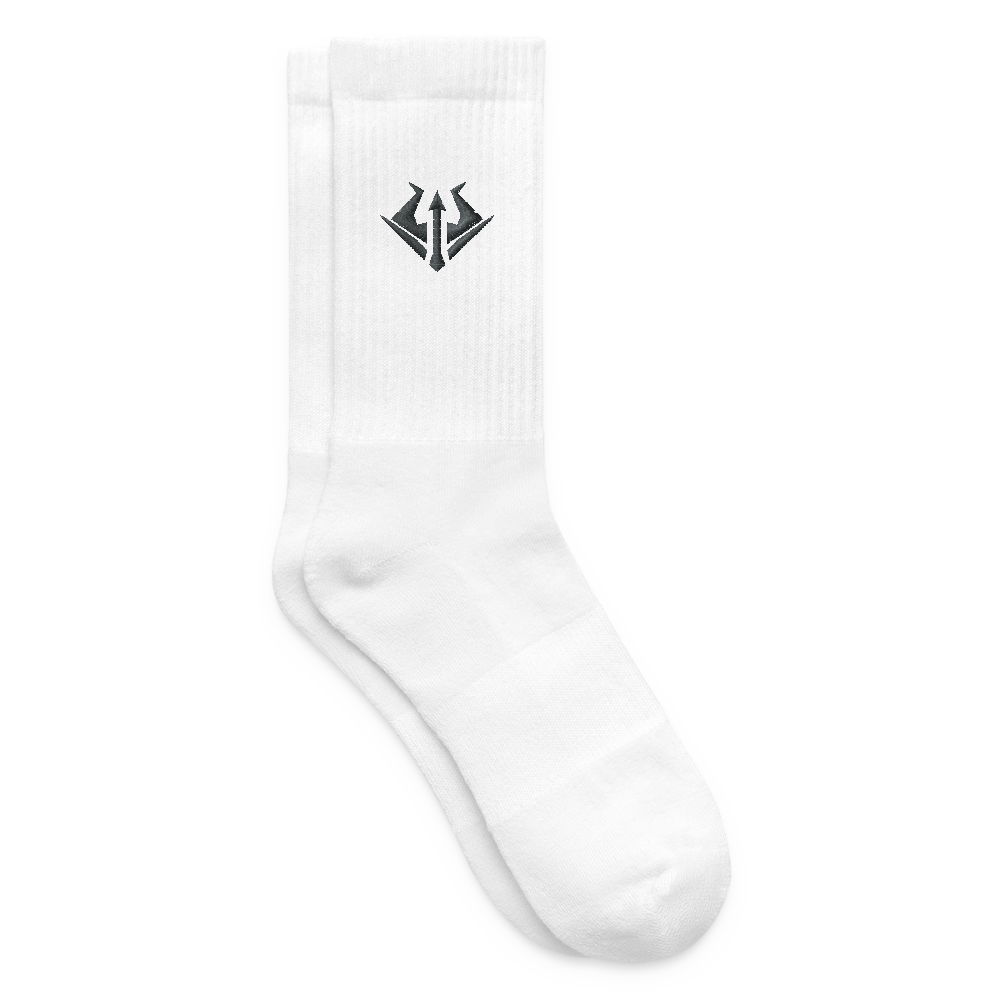 Syndicate Socks Gray Embroidery - Weiß