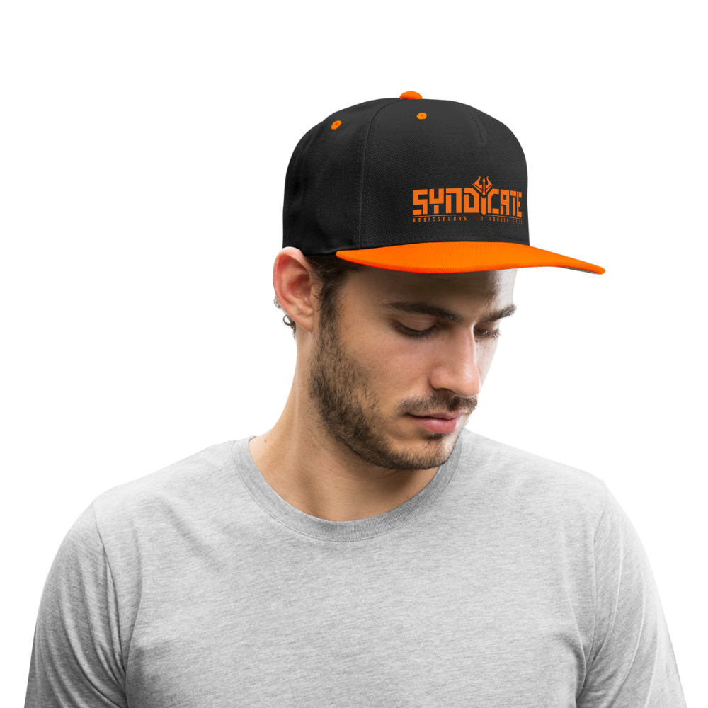 SYNDICATE Snapback Cap - Schwarz/Neonorange