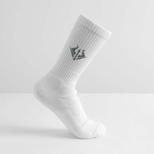 Syndicate Socks Gray Embroidery - Weiß