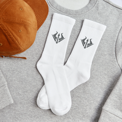 Syndicate Socks Gray Embroidery - Weiß