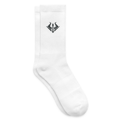 Syndicate Socks Gray Embroidery - Weiß